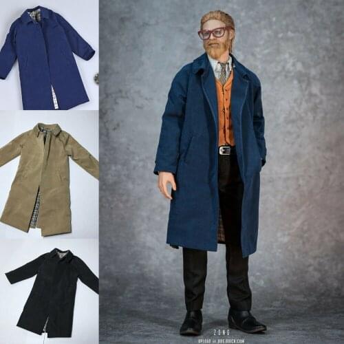 1/6 Classic Detective Dust coat Wind Suit Clothes fit 12'' PH JO Figure Dolls Toy In Stock Black Coat