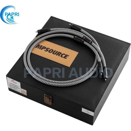 PAPRI 1Pair MPSOURCE Wonderland Signal Line 6N OCC Rhodium Plated Connector RCA Plug Wire For DAC Male To Male Signal Line