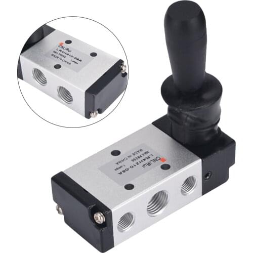 5 Port 2 Position Electric Solenoid Valve 1/4" PT Hand Pull Lever Operated Pneumatic Air Valves 4H210-08 Direct Acting Valve