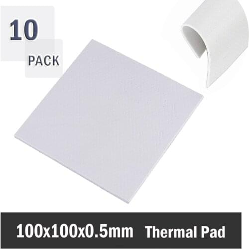 10Pcs Gdstime 100x100x0.5 MM CPU DIP IC Chip Cooling Heatsink Silicone Thermal Pad 0.5mm