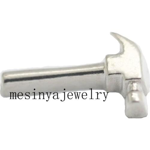 10pcs Hammer Tool Silver Color Custom Floating Charms for Glass Locket