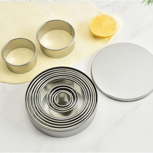 12PCS Round Shape Cookie Cutter Set Circular Cookie Mold Forms for Cookies Tools Baking Accessories Cutters for Gingerbread
