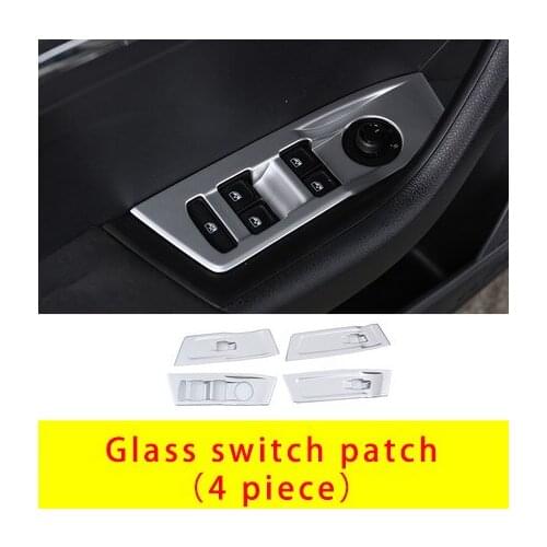 For Skoda KAMIQ ABS chrome silver glass switch patch 4pcs