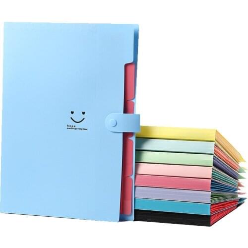 4Pcs/set Office Plastic Folders Multi Pocket Organizer A4 File Expansion Document Folder Office Supplies