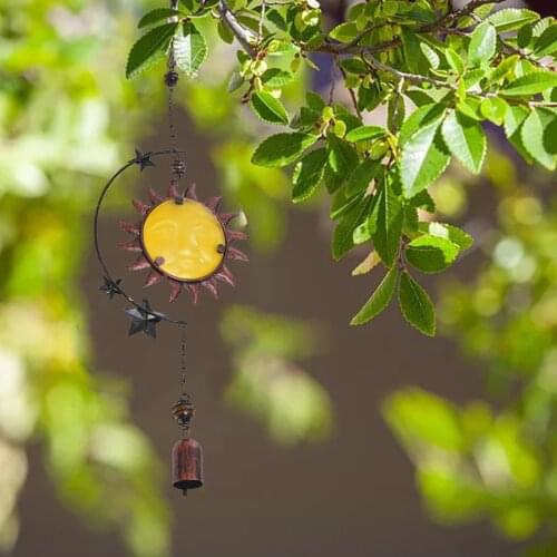 40# Sun Wind Chime Personality Iron Glass Pendant Creative Room Metal Bell Pendant Vintage Rainbow Suncatchers Tuin Decoratie