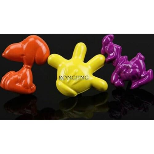 6pcs Kids Cabinet Knobs Closet Cartoon Handles Cupboard Handles Kitchen Cabinet Knobs Handle Furniture Door Drawer Knobs Pulls