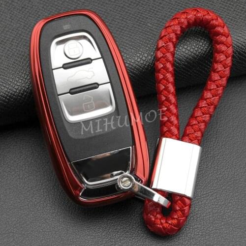 Smart Car Key Fob Case Cover Holder For Audi A4 B8 A5 A6 A7 A8 Q5 Accessories Red