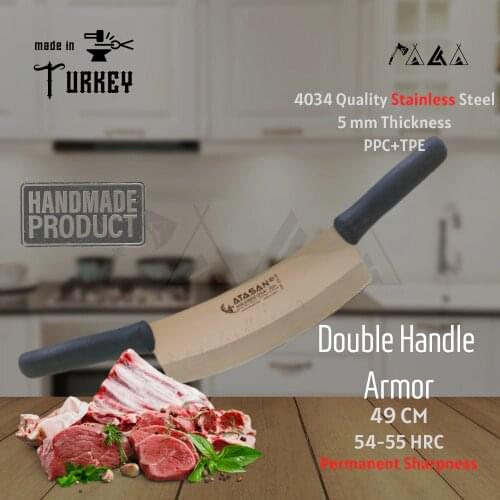 ATASAN Cleaver Curved Chef Knife Kitchen Knives Handmade High Quality Professional Stainless Steel Steak Mince Knife Kebap