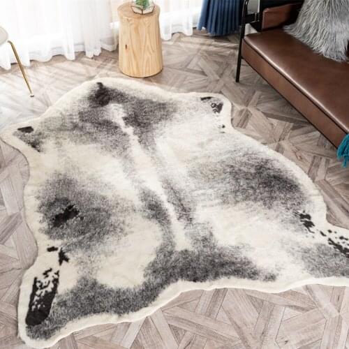 Large Size 170x220cm Cow Leopard Badger Zebra Printed Cowhide Faux Skin Leather Non-Slip Anti-Skid Mat Carpet For Living Room