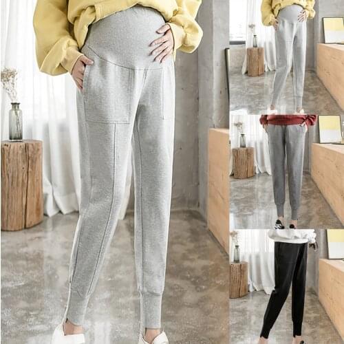 Maternity Pants For Pregnant Women Solid Color Hole High Jeans Flares Ankle Fashion Pregnancy Pants Trouser Pantalon Grossessse
