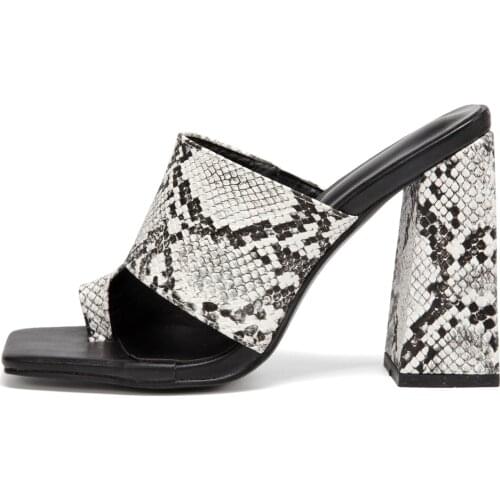 DDYZHY Womens Slippers Sexy Snake Pattern Peep Toe Transparent Ladies Sandals Crystal Slides Wedge High Heels Casual Shoes For