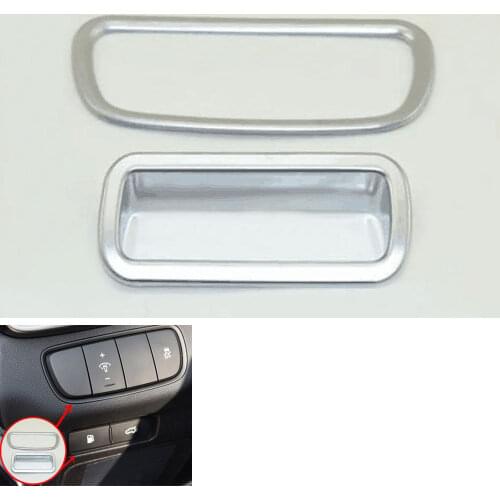 For Kia New Sorento 2016 2pcs ABS Chrome Interior Console Headlight+Fuel Tank Switch Cover Decor Trim Silver Accessories