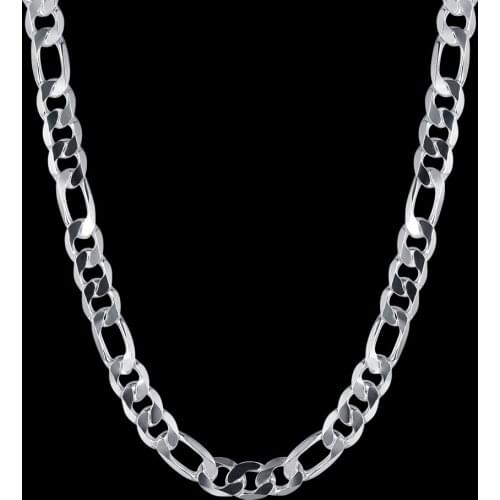 Silver Color Mens Necklace Chain 10mm 20 Inches Wholesale Accessories Big Christmas Jewerly Gift Dropshipping