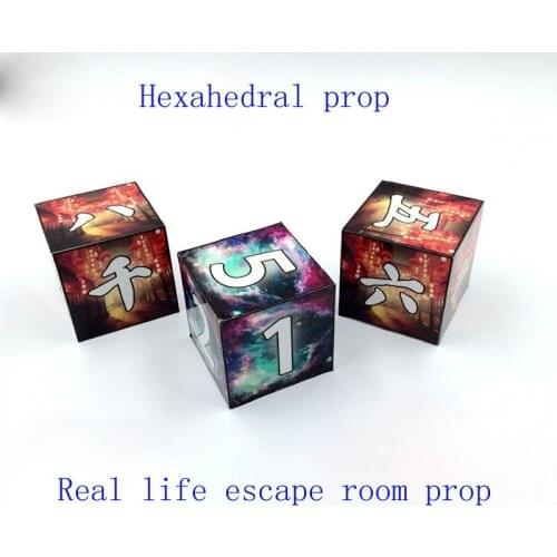 Hexahedral prop put the right password up as the seting password to escape Real life Escape Room takagism game props
