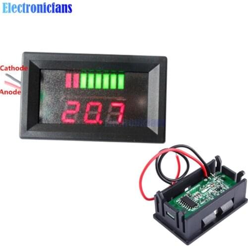 6V/12V/36V/48V Red LED Lead-acid Battery Indicator Battery Capacity Acid Tester Voltmeter Charge Level Indicator For Arduino