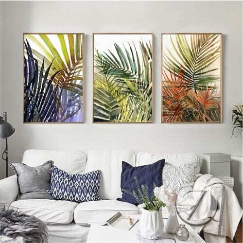 Palm Plant Leaf Canvas Painting Poster Botanical Print Minimalist Nordic Style Wall Art Pictures Modern Living Room Home Decor