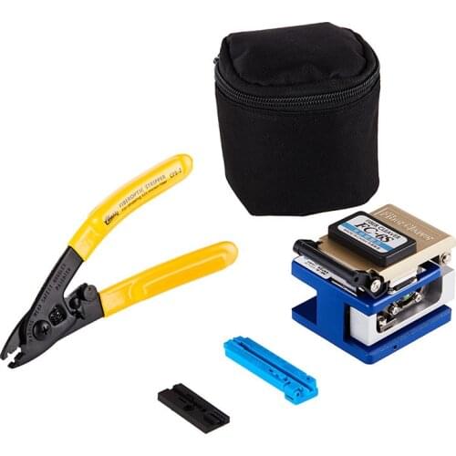 FTTH Fiber Optic Splice Tool Kit Fiber Cutter Optical Fiber Cleaver Cutter Tool Kit FC-6S High Precision +bag +CFS-2