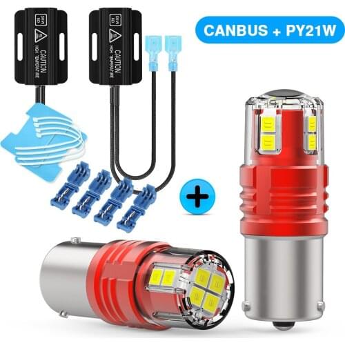 NAO T20 P21W LED Auto CANBUS 12V 24V PY21W W16W 1156 BA15S Car Running Light T15 W21W 7440 3156 With Load Resistor Dropshipping