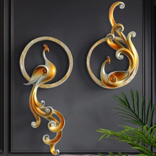 WALL HANGING DECOR RESIN 3D PHOENIX BIRD SCULPTURE FIGURINES CRAFTS MURAL BEDROOM HOME DECORATION ACCESSORIES FOR LIVING ROOM