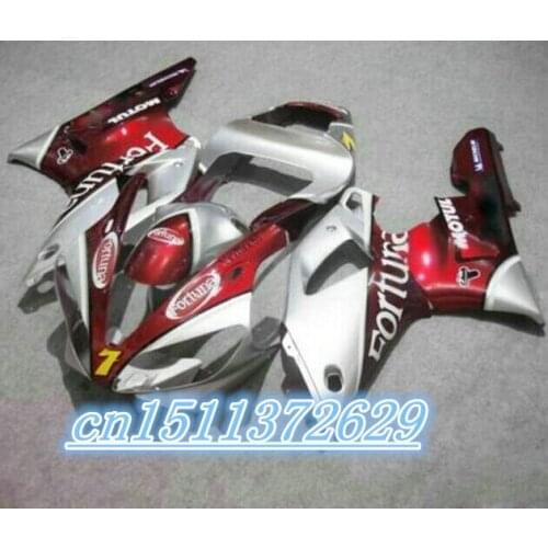 Dor- red silver Fairing Fit Fits For YZF1000 R1 2000-2001 YZF 1000R1 00-01 2000 2001
