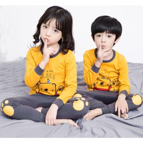 Baby Girl Clothes Cotton Childrens Pajamas Sets Long-sleeves Cartoon Pyjamas Kids Sleepwear Boys Clothing Suit Inflant Pijimas