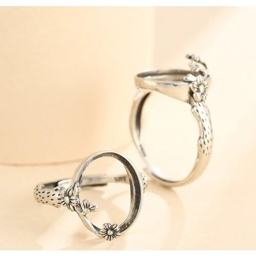 15*12mm 925 STERLING SILVER women Semi Mount Bases Blanks base blank Pad ring Setting wedding jewelry findings diy A5901