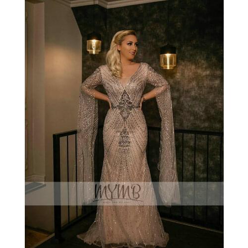 Stunning Trendy Arabic Bridal Mother Dress Draped Sleeve V Neck Full Lace Embrioderied Hijab Evening Gown For Big Women Vintage