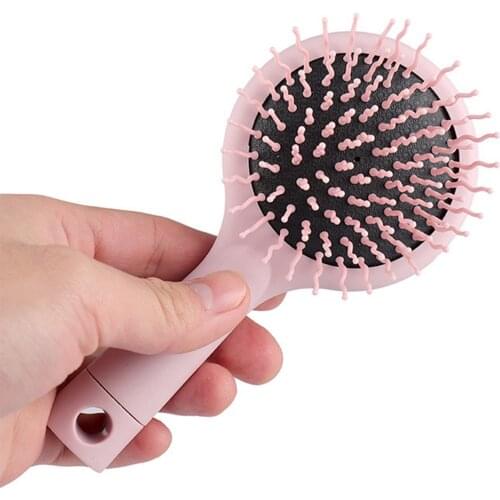 Portable Pocket Size Comb 2 in 1 Massager Hair Brush Anti- for Women