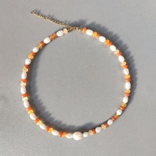 Handmade Natural Stone Beaded Necklace Oval Natural Pearl Jewelry Choker Retro украшения из бисера Gift For Friend жемчуг ожерел