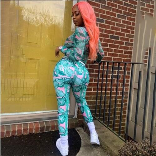 Sisterlinda Mesh Aesthetic Print Sexy Long Sleeve Co-Ord Sets Women Bodysuit And Leggings Party Transparent Skinny 2Piece Outfit