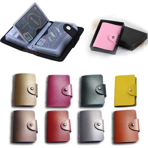 2019 Fashion PU Leather Function 24 Bits Card Case Business Card Holder Men Women Credit Passport Card Bag Easily Carry Bags