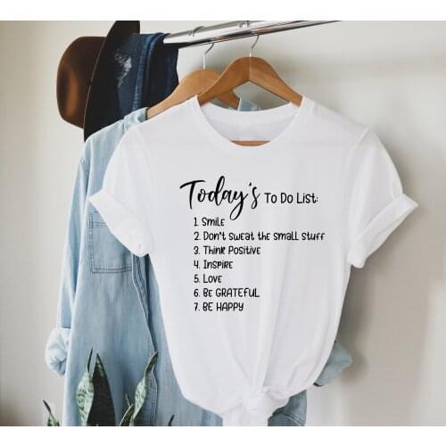 Todays To Do List T-Shirt Inspirational Quote Shirts List of Your Schedule Tee Women fashion casual vintage Top