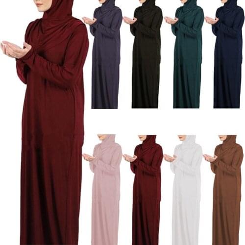 Womens Prayer Garment Jilbab Khimar Abaya Hijab Dress Djellaba Femme Islam Niqab Robe Femme Musulmane Ramadan Muslim Clothes