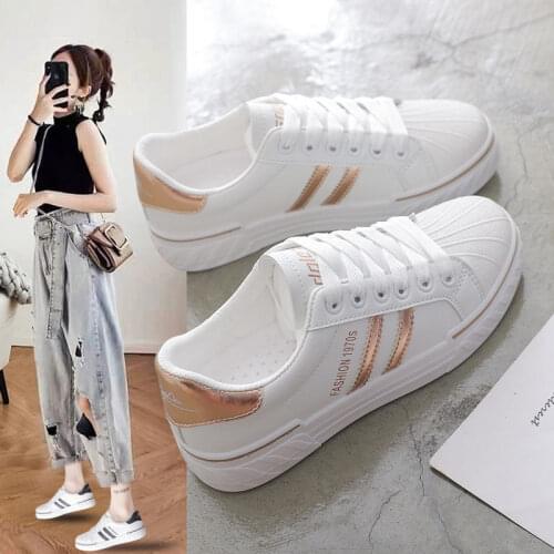 Student Wild White Shoes Womens Shoes 2021 Spring and Summer New Board Shoes Casual Sports Shoes Single Shoes Trendy Shoes