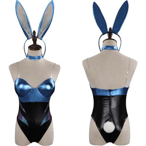 LoL Akali KDA Cosplay Costume Bunny Girls Jumpsuit Outfits Halloween Carnival Suit