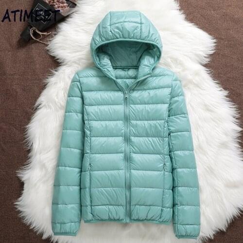 2021 New Women Thin Down Jacket White Duck Down Jackets Autumn And Spring Warm Coats Portable Outwear
