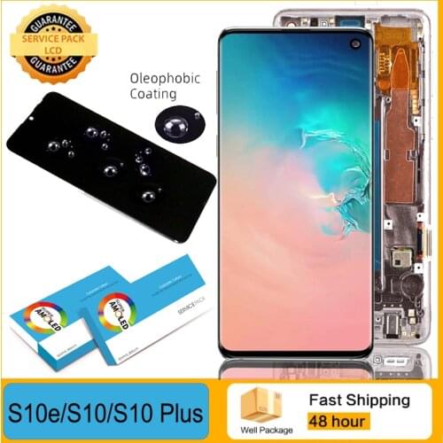100% Original Super AMOLED LCD For SAMSUNG Galaxy S10e S10 G9730 S10+ Plus G9750 Display Touch Screen Digitizer Repair Parts