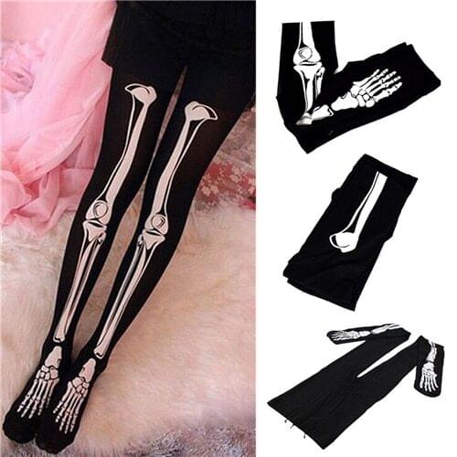 1Pcs Women Girls Sexy Pantyhose Creative Tights Terror Skull Scary 3d Print Skeleton Bone Stocking