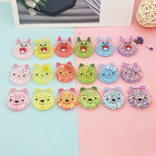 10Pcs Shiny Animal Rabbit Bear Resin Charms Crafts Flatback Sequin Pendants DIY Keychain Pen Earring Ornament Accessories Charms