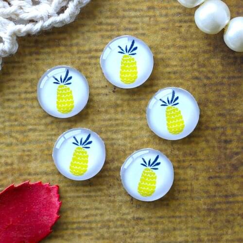 12mm 25mm 14mm 16mm 18mm 20mm Photo Glass Cabochons Round Cameo Set Handmade Settings Pineapple