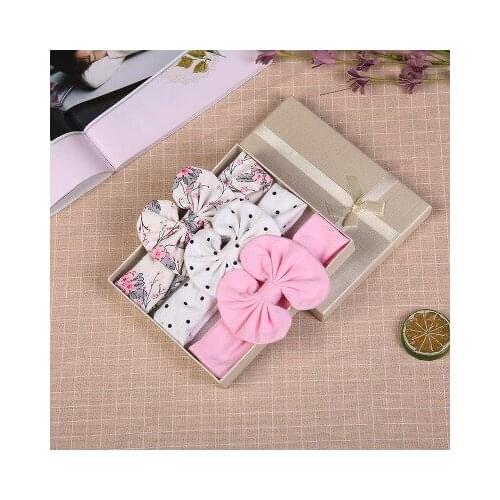 3 Pcs/Set Floral Bows Baby Headband Dot Bowknot Hearband Baby Girl Headbands Cotton Kids Hair Band Girls Hair Accessories