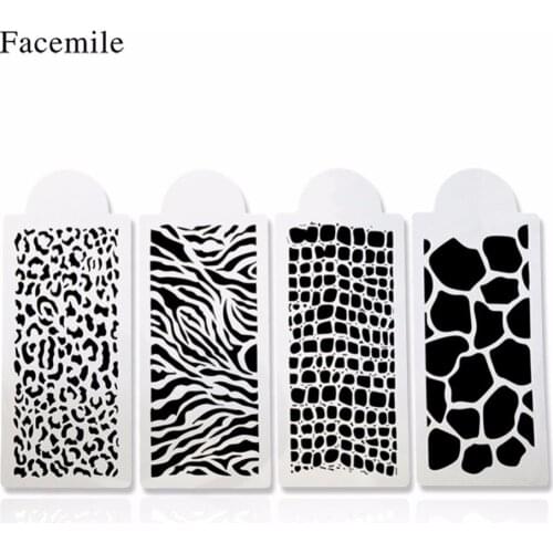 4PCS Cake Stencil Side Wedding Cake Leopard Skin Tool Cookie Stencil Template Fondant Bakeware Cake Decoration Tool