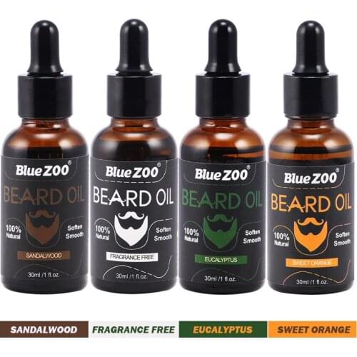 4 Tastes Beard Oil Beard Wax Balm Natural Hair Loss Products Health Care Tools Leave-In Conditioner for Groomed Beard Growth
