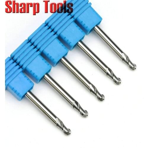 4x12mm 2 Flute Tungsten Carbide Ball Nose End Mill Aluminum Cutter Engraving Bits CNC Router Tools for Cutting Metal Aluminium