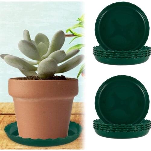 5/10Pcs Plant Saucers Plastic Plant Trays Round Flower Pot Saucer Green Plant Drips Trays Holder For Indoor Outdoor Succulent