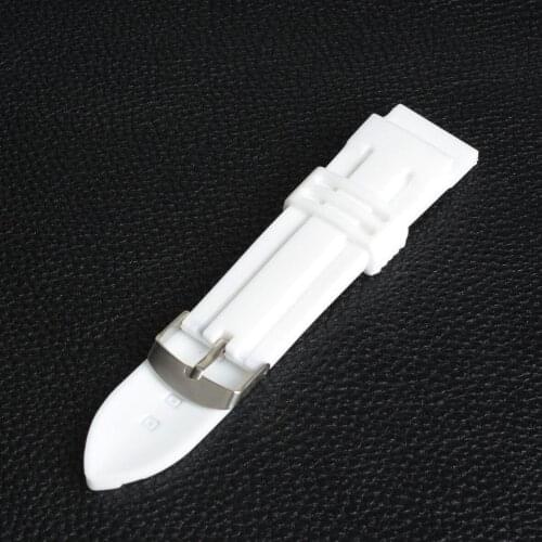 5pcs/lot Watch belt Men Women White Silicone Watch Band Strap Bracelet for Sports Watch Fashion Watchband 24mm