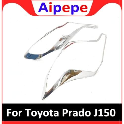Car Accessories For Toyota Land Cruiser Prado FJ150 FJ 150 2014 2015 2016 ABS Chrome Front Headlight Lamp Cover Trim Decoration