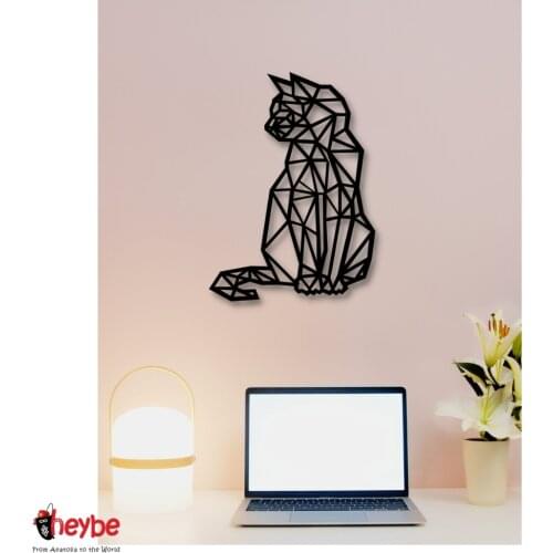 Wood Wall Decoration Cat Black Color Laser Cut Modern Nature Home Office New 3D Creative Stylish Living Room Kitchen Decorative New 2021 Modern Quality Gift Ornament Beautiful Cute Painting Art