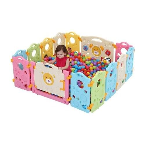 Baby Playpen Activity & Gear kids PE barrier colorful learning baby fence baby ball pool de bolas SGS 14+2 pieces/set barrera