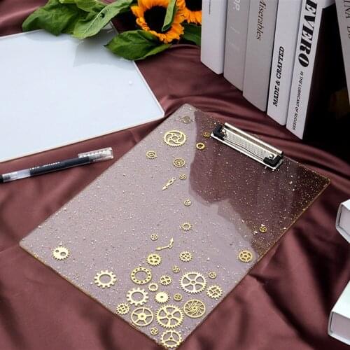DIY Crystal Epoxy Resin Mold Folder Drawing Board Handout Folder Silicone Mold Stationery UV Resin Molds